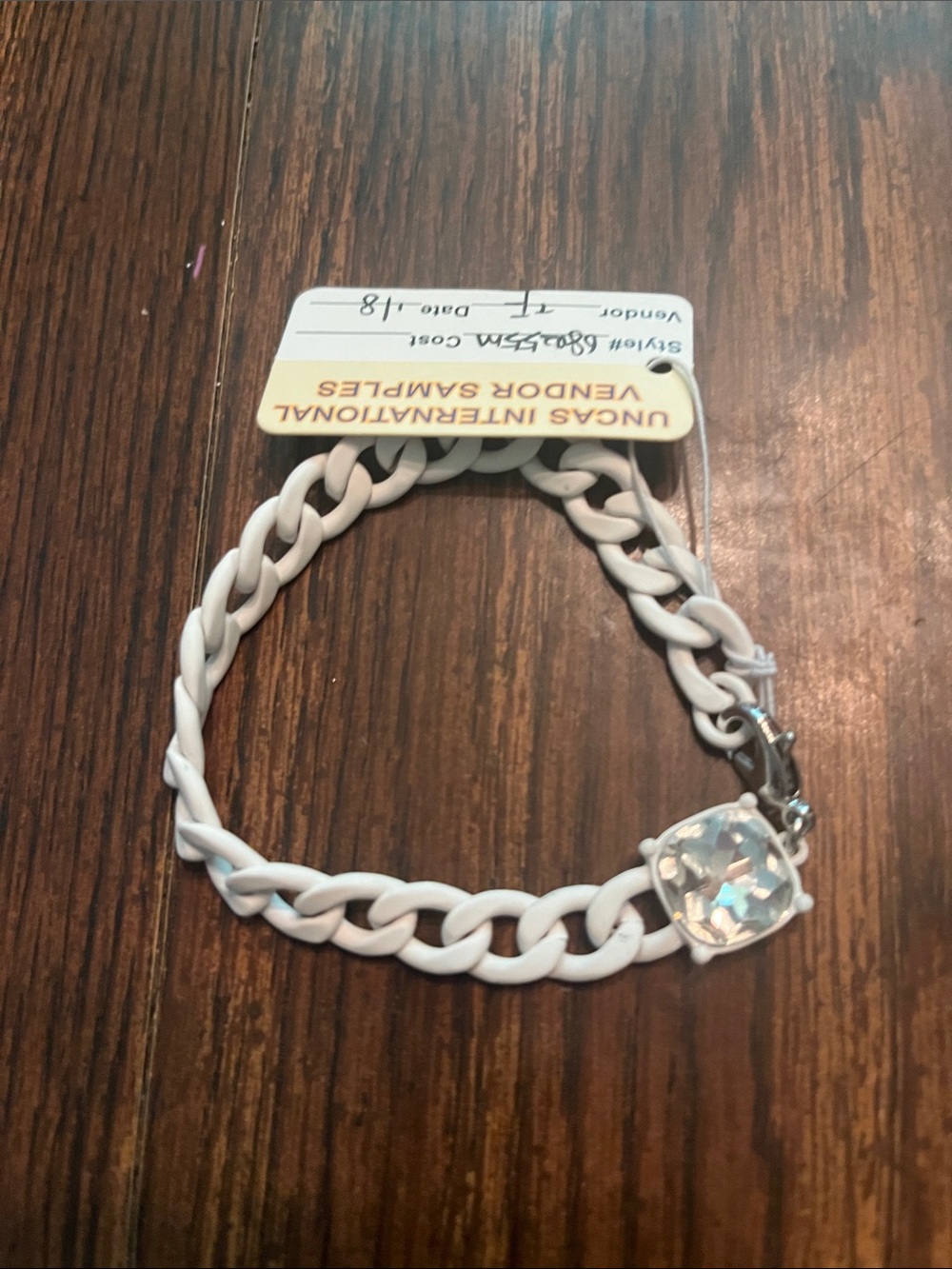 White Chain Bracelet with Clear Crystal Accent - Unbranded bought off Poshmark